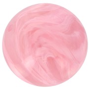 14 mm round beads in translucent resin - Rose marbled x6