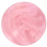 14 mm round beads in translucent resin - Rose marbled x6