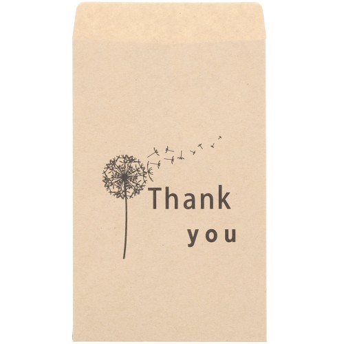 7x11cm Kraft paper pouches - Thank you - Brown x20