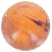 14 mm round beads in translucent resin - Apricot marbled x6