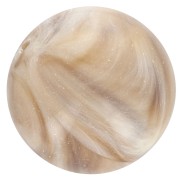 14 mm round beads in opaque resin - Beige - Marbled brown x6