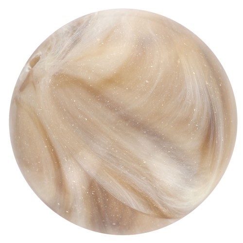 14 mm round beads in opaque resin - Beige - Marbled brown x6