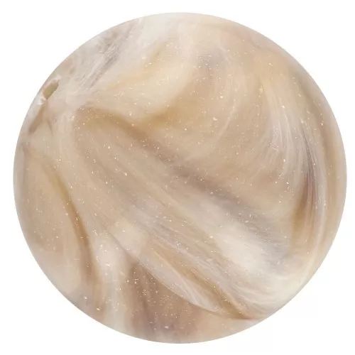 14 mm round beads in opaque resin - Beige - Marbled brown x6