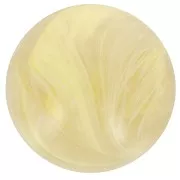 14mm translucent resin bead - Light yellow marbled x6