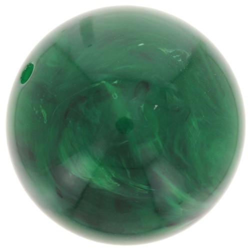 14 mm round beads in translucent resin - Dark green marbled x6
