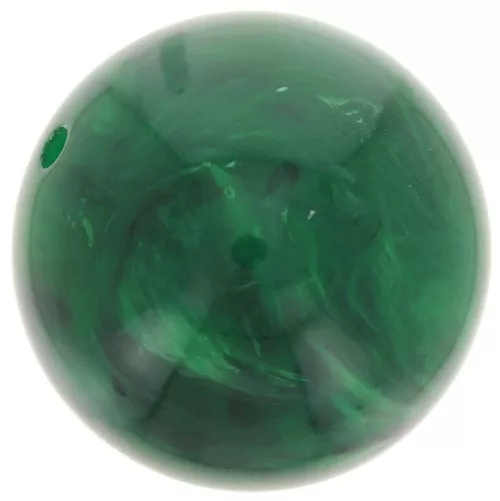 14 mm round beads in translucent resin - Dark green marbled x6