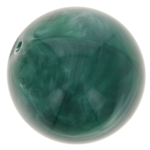 14 mm round beads in translucent resin - Marbled bottle green x6