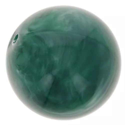 14 mm round beads in translucent resin - Marbled bottle green x6