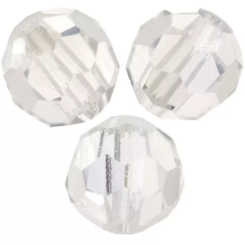 6mm Preciosa round faceted beads - Round Bead - Crystal Argent Flare x6