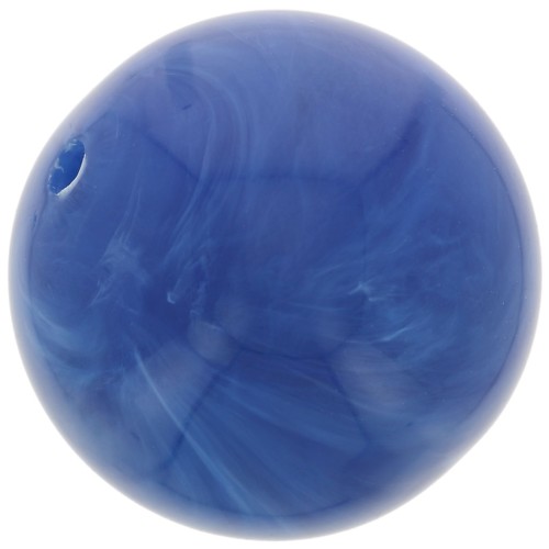 14 mm round beads in opaque resin - Royal blue marbled x6