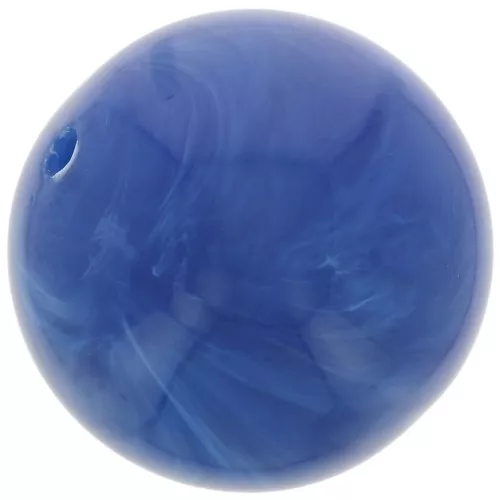 14 mm round beads in opaque resin - Royal blue marbled x6