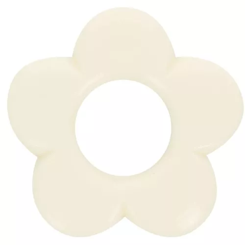 21mm flower pendant in opaque resin - Ecru x1