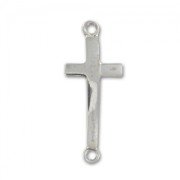 925 Sterling Silver Spacer Cross 2 rings 25x10,8mm x1