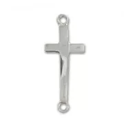 925 Sterling Silver Spacer Cross 2 rings 25x10,8mm x1