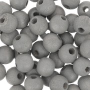 Wooden round beads 6mm Taupe grey x25|raw }}