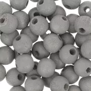Wooden round beads 6mm Taupe grey x25