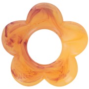 21mm flower pendant in resin - Apricot marbled x1