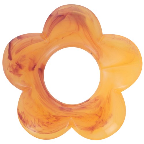 21mm flower pendant in resin - Apricot marbled x1