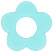 21mm flower pendant in opaque resin - Aquamarine marbled mat x1