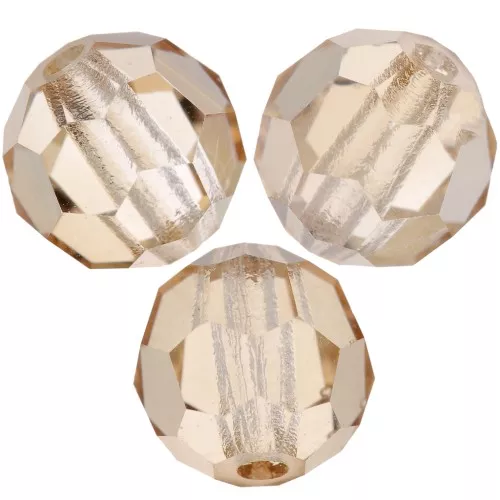 6mm Preciosa round faceted beads - Round Bead - Crystal Honey x6