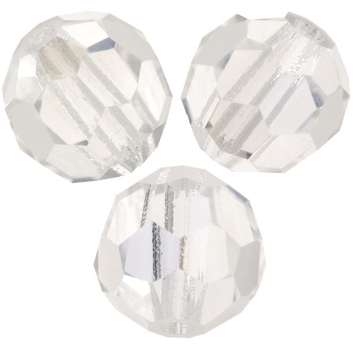 5mm Preciosa Crystal Round Faceted Beads - Crystal Argent Flare x15