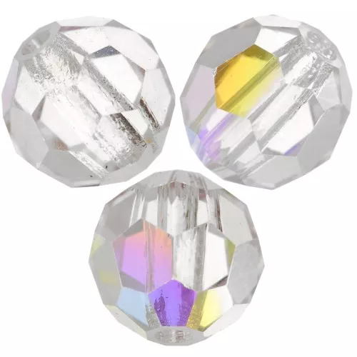 5mm Preciosa Crystal Round Faceted Beads - Crystal AB x15