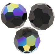 5mm Preciosa Crystal Round Faceted Beads - Jet AB x15|raw }}
