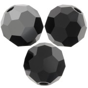 5mm Preciosa Crystal Round Faceted Beads - Jet Hematite Half x15|raw }}