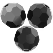 5mm Preciosa Crystal Round Faceted Beads - Jet Hematite Half x15