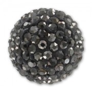 Plasticine halfball with korean rhinestones 20mm Jet Hematite x1