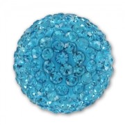 Plasticine halfball with korean rhinestones 20mm Aquamarine x1