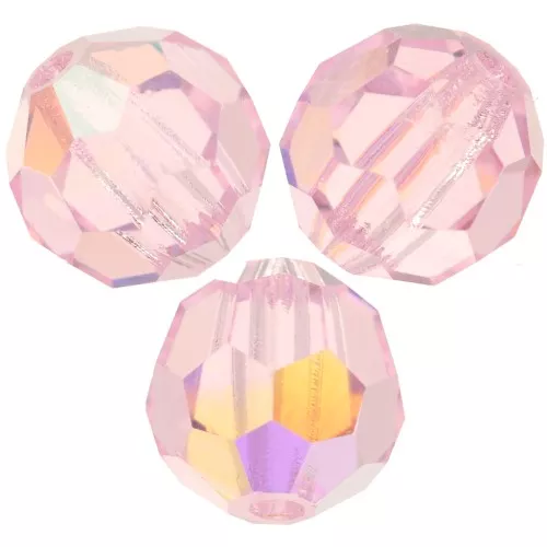 5mm Preciosa Crystal Round Faceted Beads - Pink Sapphire AB x15