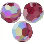 5mm Preciosa Crystal Round Faceted Beads - Siam AB x15