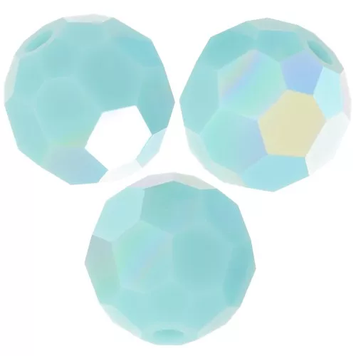5mm Preciosa Crystal Round Faceted Beads - Turquoise AB x15