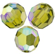 5mm Preciosa Crystal Round Faceted Beads - Olivine AB x15|raw }}