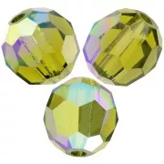 5mm Preciosa Crystal Round Faceted Beads - Olivine AB x15