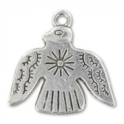 Bird Charm 20mm Old silver tone x1
