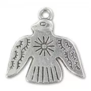Bird Charm 20mm Old silver tone x1