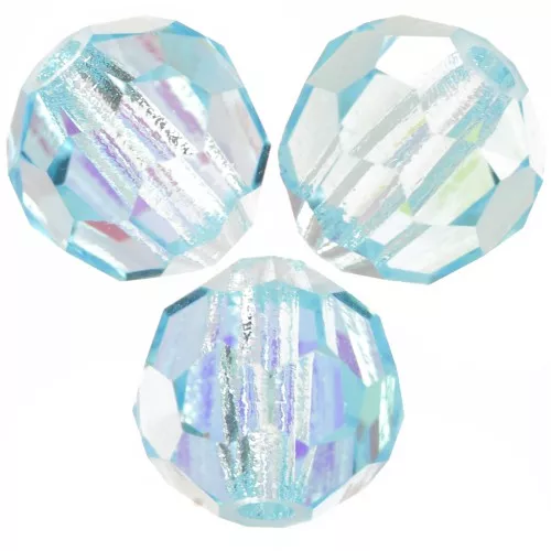 5mm Preciosa Crystal Round Faceted Beads - Aqua Bohemica AB x15