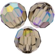 5mm Preciosa Crystal Round Faceted Beads - Black Diamond AB x15