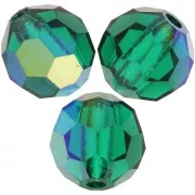 5mm Preciosa Crystal Round Faceted Beads - Emerald AB x15