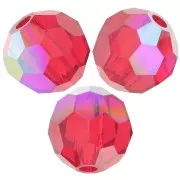 5mm Preciosa Crystal Round Faceted Beads - Light Siam AB x15
