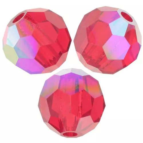 5mm Preciosa Crystal Round Faceted Beads - Light Siam AB x15