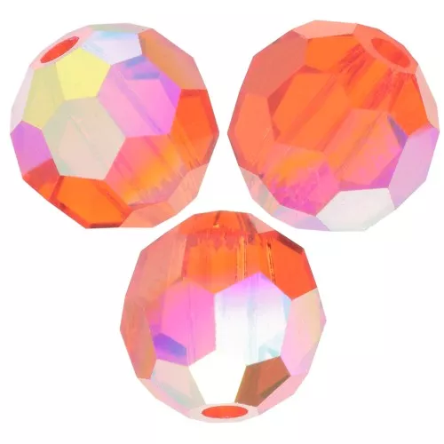 5mm Preciosa Crystal Round Faceted Beads - Hyacinth AB x15