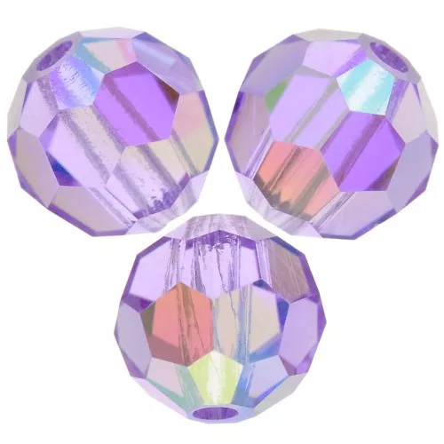 5mm Preciosa Crystal Round Faceted Beads - Violet AB x15