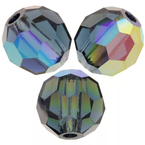 5mm Preciosa Crystal Round Faceted Beads - Montana AB x15