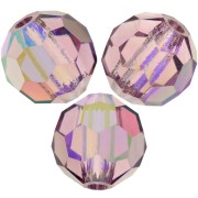 5mm Preciosa Crystal Round Faceted Beads - Light Amethyst AB x15