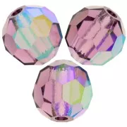 5mm Preciosa Crystal Round Faceted Beads - Amethyst AB x15