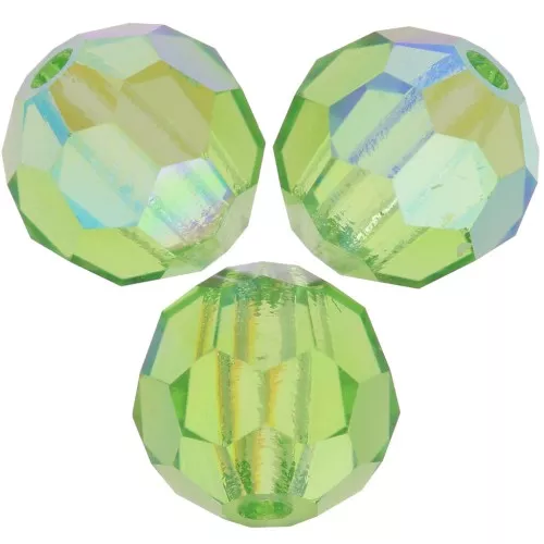 5mm Preciosa Crystal Round Faceted Beads - Peridot AB x15