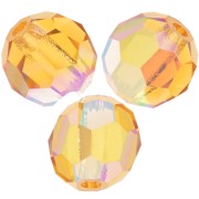 5mm Preciosa Crystal Round Faceted Beads - Topaz AB x15